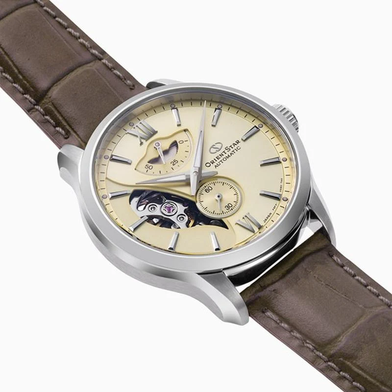 Orient Men's Orient Star Contemporary Layered Skeleton Automatic Mechanical Leather Strap Watch RK-AV0B10G - Image 2