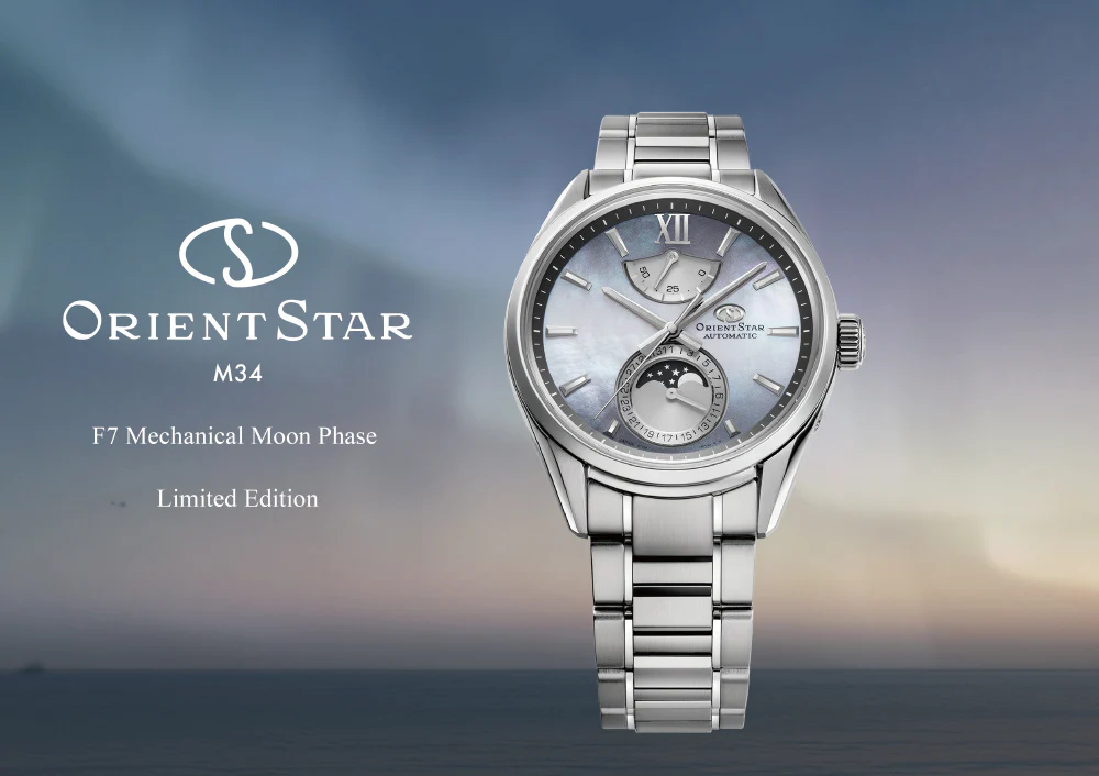 Orient Men's ORIENT STAR Contemporary M34 F7 Mechanical Moon Phase Limited Edition Automatic Stainless Steel Watch with Alternate Leather Band RK-AY0201A - Image 4