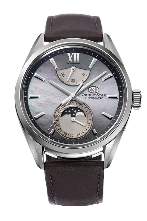 Orient Men's ORIENT STAR Contemporary M34 F7 Mechanical Moon Phase Limited Edition Automatic Stainless Steel Watch with Alternate Leather Band RK-AY0201A - Image 7