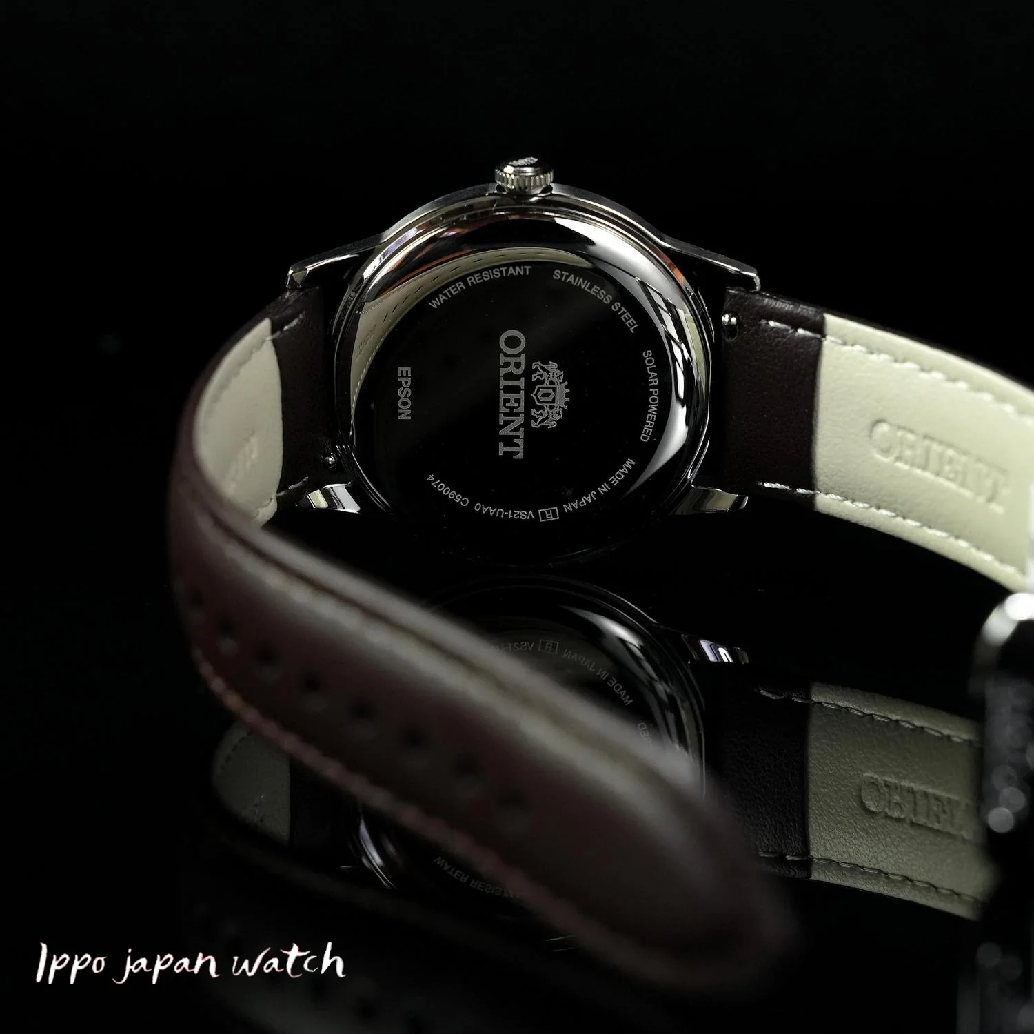 Orient Pre-Order ORIENT Classic RN-WK0003G Bambino 38 Solar Powered Men's Leather - Image 5