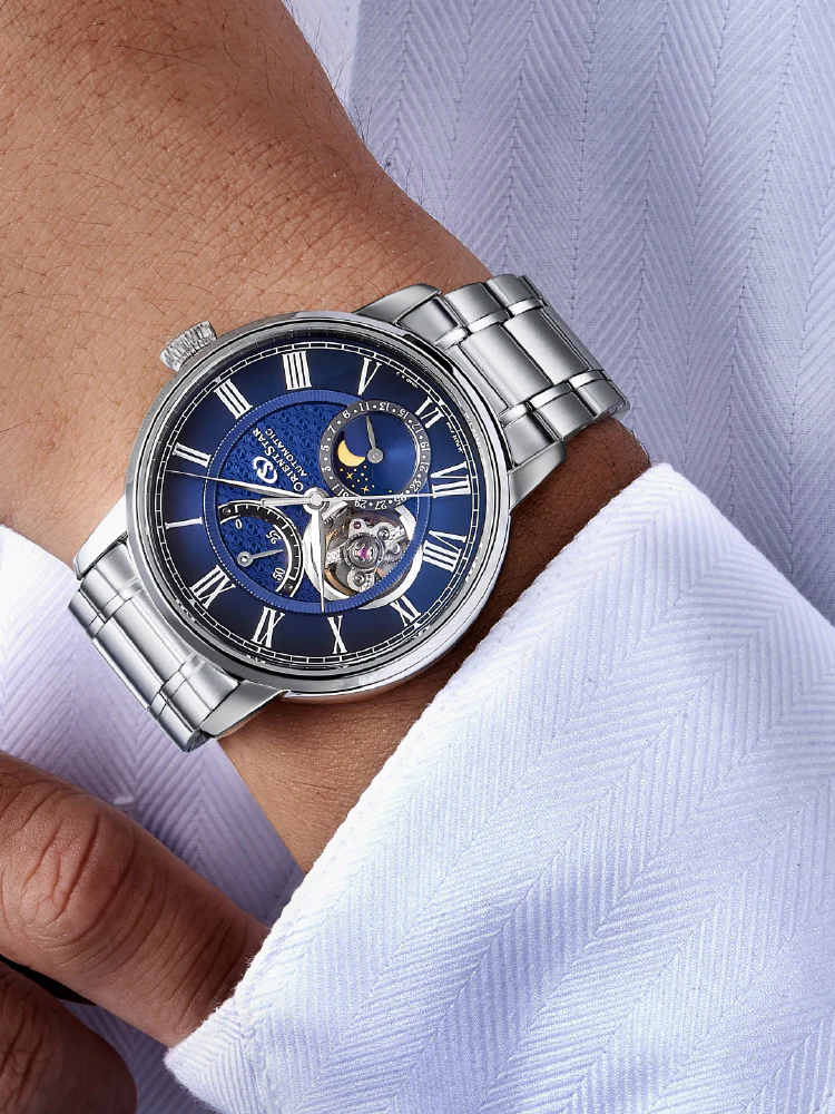 ORIENT RK-BT0002L Mechanical Moon Phase Automatic Watch - Elegant Design - Stainless Steel Case - Water Resistant - - Image 6