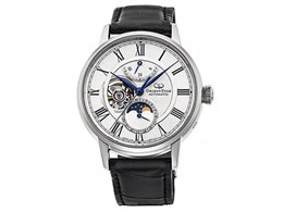 Orient Star Classic M45 F7 Mechanical Moon Phase Automatic Men's Watch with Genuine Alligator Leather Strap, RK-AY0101S