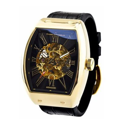 Other Overseas Manufacturers DDT808-GPBK Automatic Movement Water Resistant Stainless Steel Case Elegant Design 1-Year