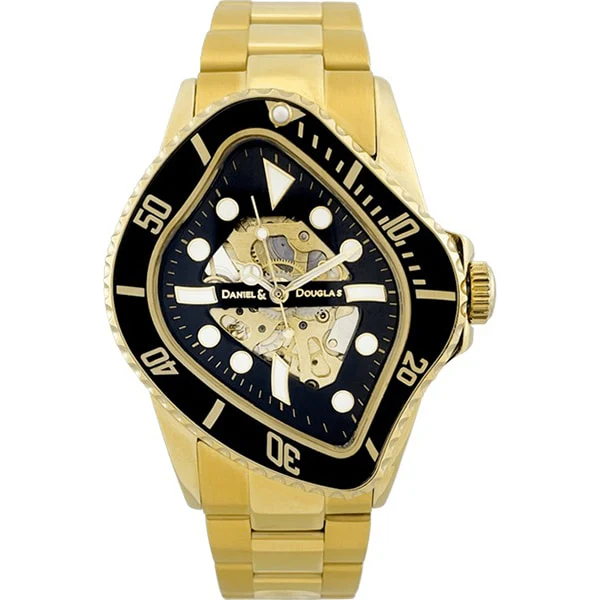 Other Overseas Manufacturers DDT811-GDBK Automatic Movement Skeleton Back Water Resistant 1 Year Warranty Stylish Design