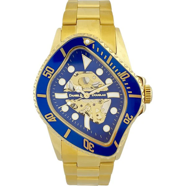 Other Overseas Manufacturers DDT811-GDBL Automatic Movement Skeleton Design Water Resistant 1 Year Warranty Elegant