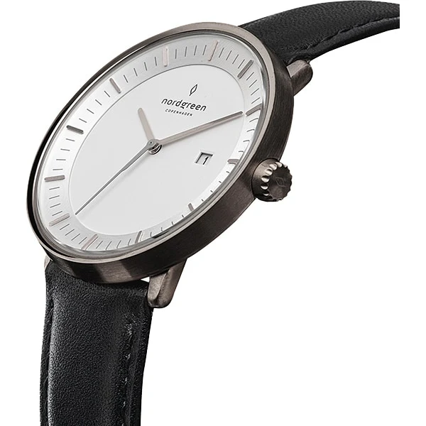 Other Overseas Manufacturers PH40GMLEBLXX 40mm White Black Leather Strap Water Resistant Stylish Design