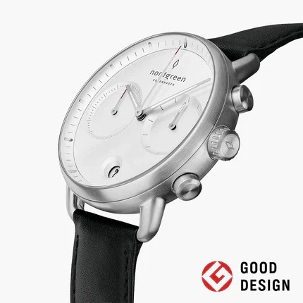 Other Overseas Manufacturers PI42SILEBLXX 42mm White Dial Black Strap Water Resistant Stylish Design Quartz Movement