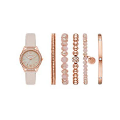 Other Overseas Manufacturers SR9064 Elegant White Dial Stylish Three-Hand Watch Gift Set 1 Year Warranty