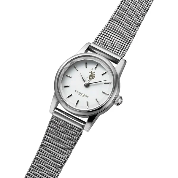 Other Overseas Manufacturers US-30WHSS Stainless Steel Mesh Band White Dial Water Resistant 1-Year Warranty Elegant