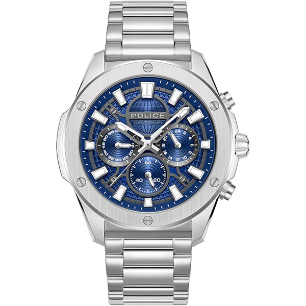 Police Watch PEWGK0093102 Stainless Steel Band Blue Dial Water Resistant 2-Year Warranty Stylish Design - Image 3