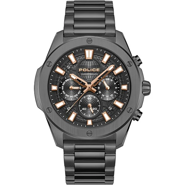 Police Watch PEWGK0093103 Stainless Steel Bracelet Black Dial Water Resistant 2-Year Warranty Stylish Design - Image 3