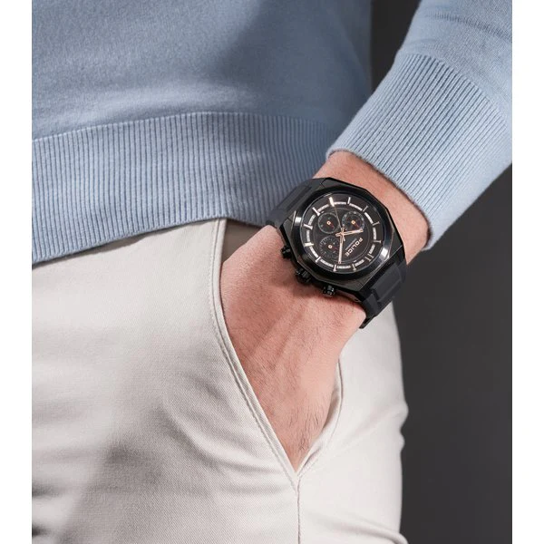 Police Watch PEWGO0093701 Silicone Strap Black Dial Water Resistant Stylish Design 2-Year Warranty