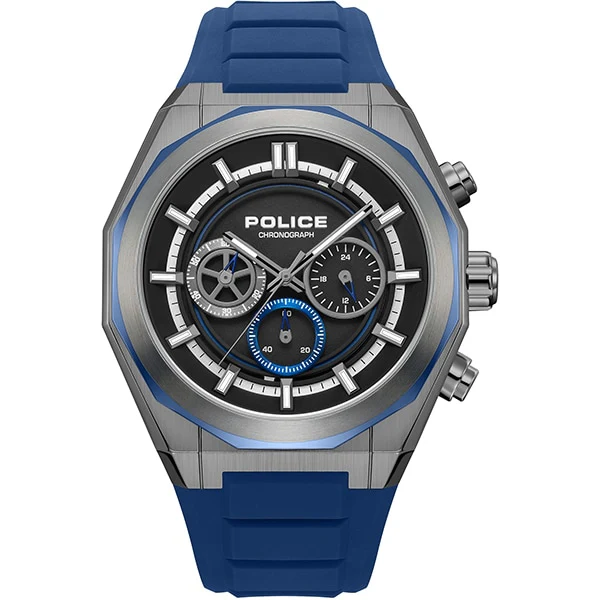Police Watch PEWGO0093703 Stylish Black Dial Silicone Strap Water Resistant 2-Year Warranty Trendy Design - Image 3