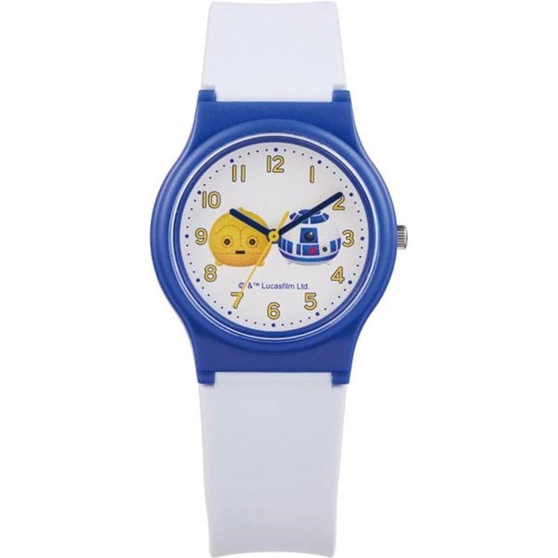 Q&Q Analog Disney TSUM TSUM Star Wars C-3PO R2-D2 Waterproof Watch with Urethane Strap V06A-507VK