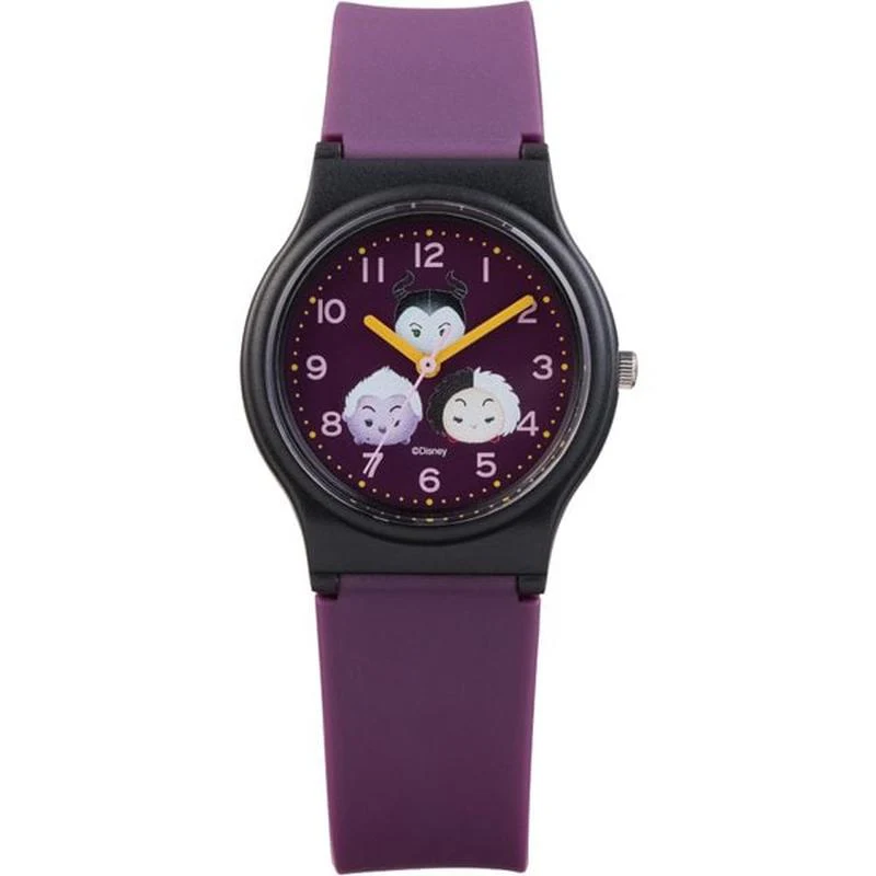 Q&Q Analog Disney Tsum Tsum Villains Watch, Waterproof with Urethane Belt V06A-502VK