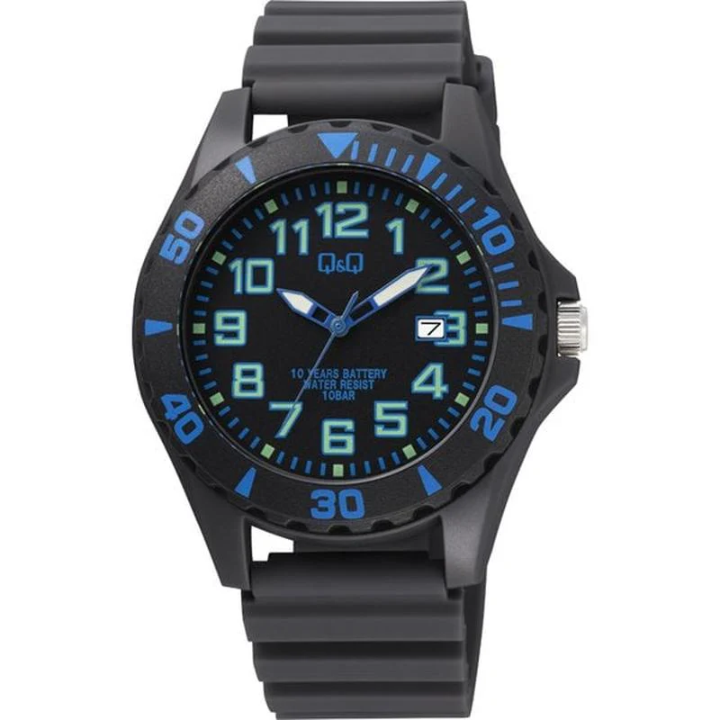 Q&Q Analog Watch with 10-Year Battery Life, 10 ATM Waterproof, Date Function, Urethane Band A22A-005VK