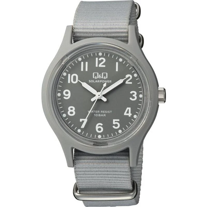 Q&Q Nano Analog Solar Watch with 10 ATM Water Resistance and Nylon Strap, E05A-004VK