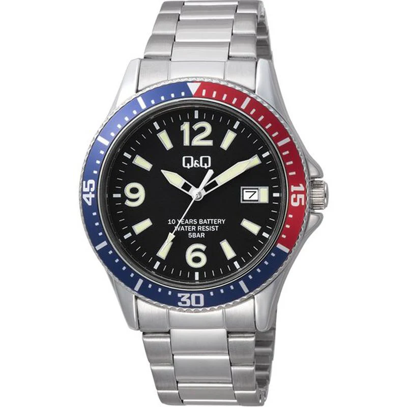 Q&Q Women's Analog Watch with Metal Band, 10-Year Battery Life, Water Resistant & Date Display - A24A-002PK