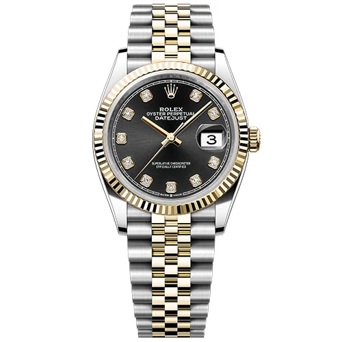 Rolex Ju36 Black Dial 10 Diamond Bezel Automatic Movement 5-Year Warranty - Image 3
