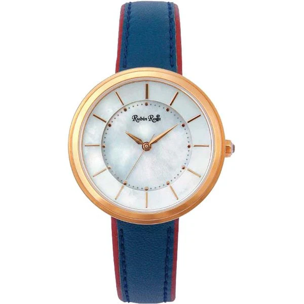 Rubin Rosa R060PWHBL Elegant Design Water Resistant Swiss Movement Stylish Leather Strap