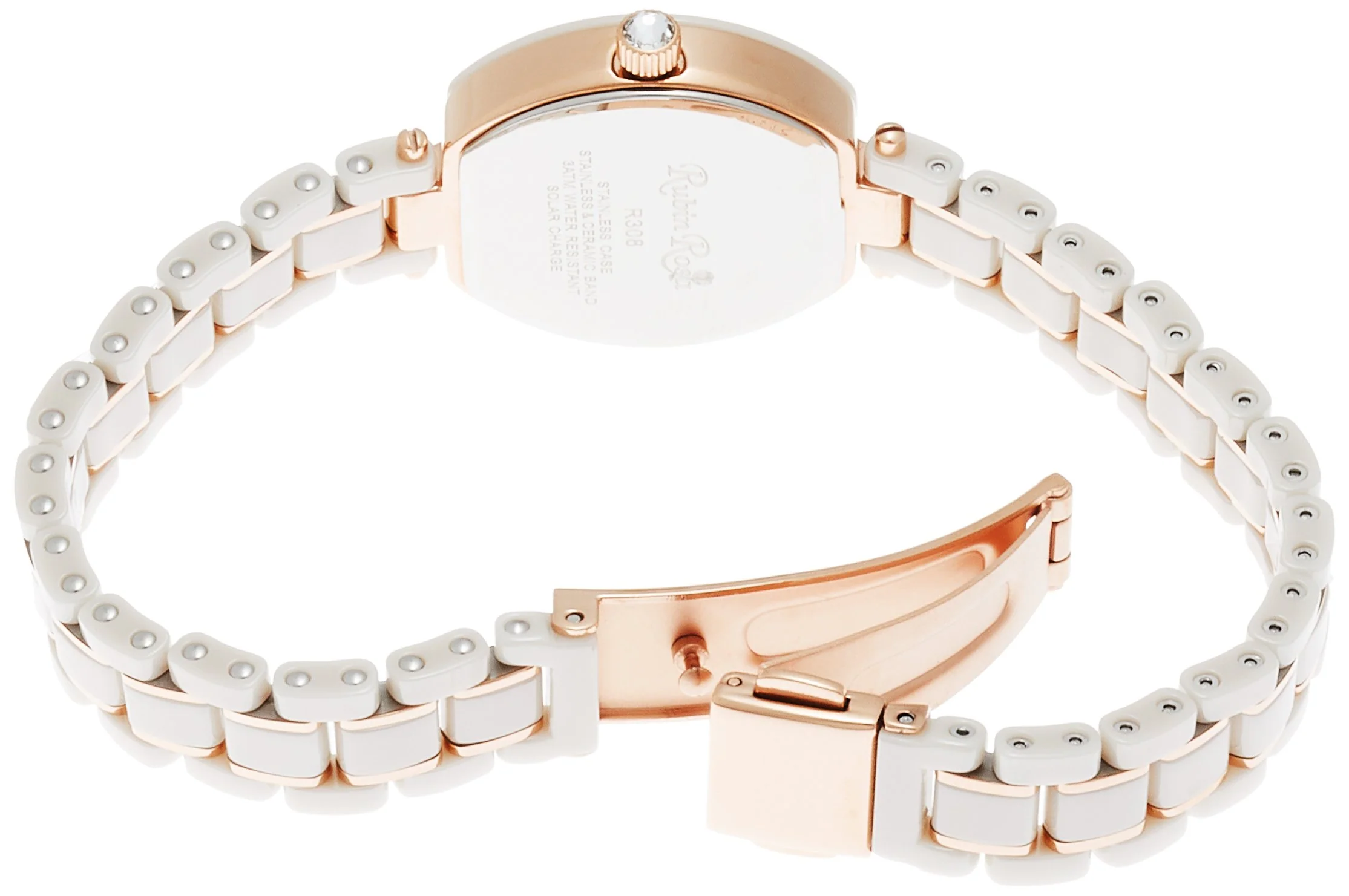 RUBIN ROSA R308PBE Solar Ceramic Tonneau Women's Watch - Image 2