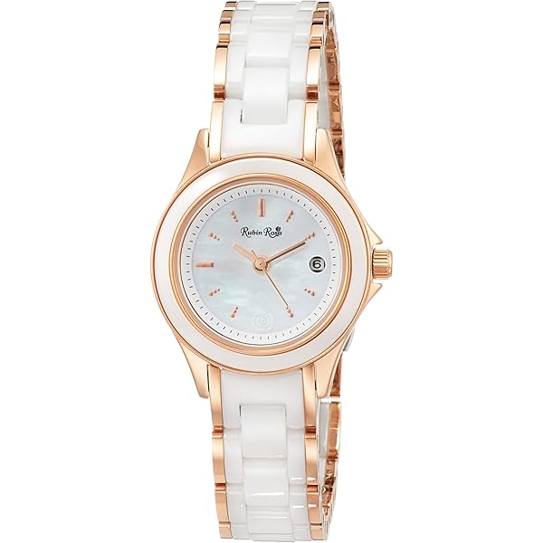 RUBIN ROSE R018SOLTWH Elegant Solar Ladies' Watch with Eco Friendly Power, Stylish White Dial, and Durable Stainless Steel Band