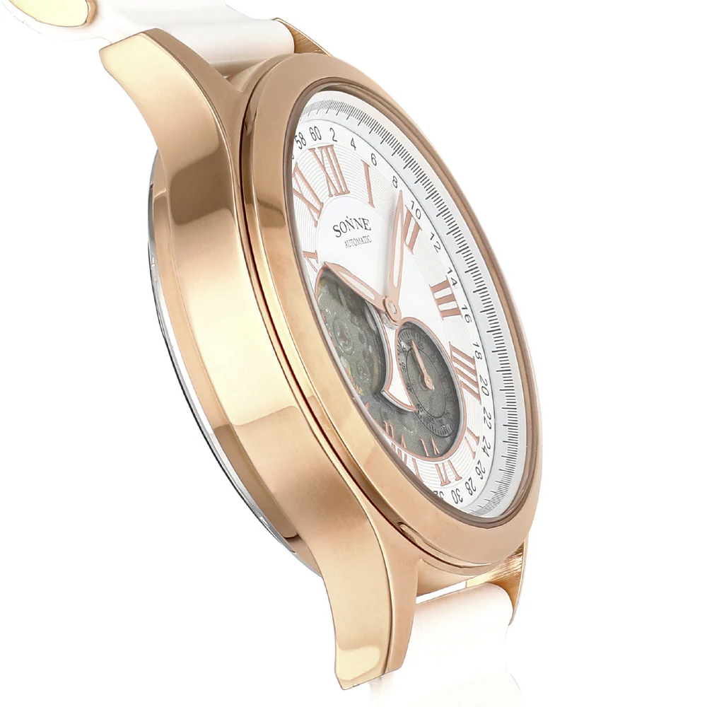 S035PGWH Elegant White Watch 1-Year Warranty Japanese Movement Water Resistant Stylish Design - Image 2