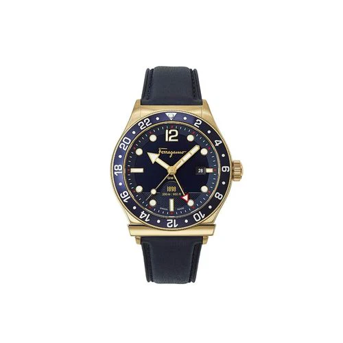 SALVATORE FERRAGAMO SFDU00219 Navy Sports Watch with 2 Year Warranty Elegant Design Durable Build Water Resistant Fashion Statement