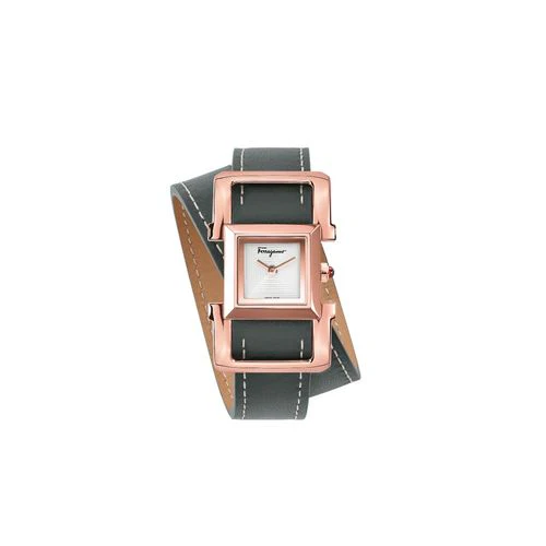SALVATORE FERRAGAMO SFMA00221 Square Ingot with Luxurious Leather, Timeless Design, Versatile Style for Every Occasion