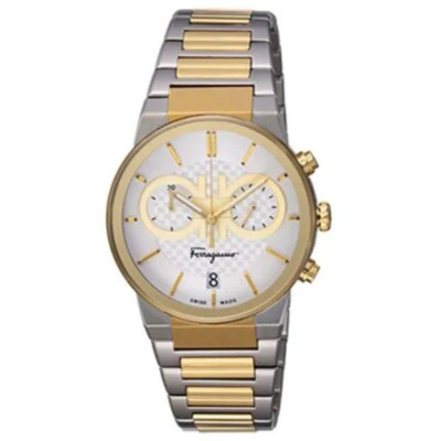 SALVATORE FERRAGAMO SFME00821 Sapphire Chrono White Watch with 2 Year Warranty Elegant Design and Precision Timing for Stylish Wearers