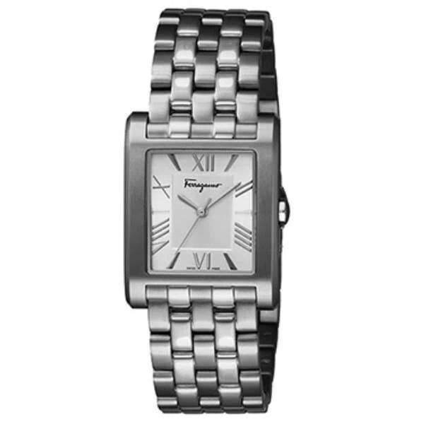 SALVATORE FERRAGAMO SFRS00122 Lace Gent Silver Watch with 2 Year Warranty, Elegant Design and Precision Craftsmanship