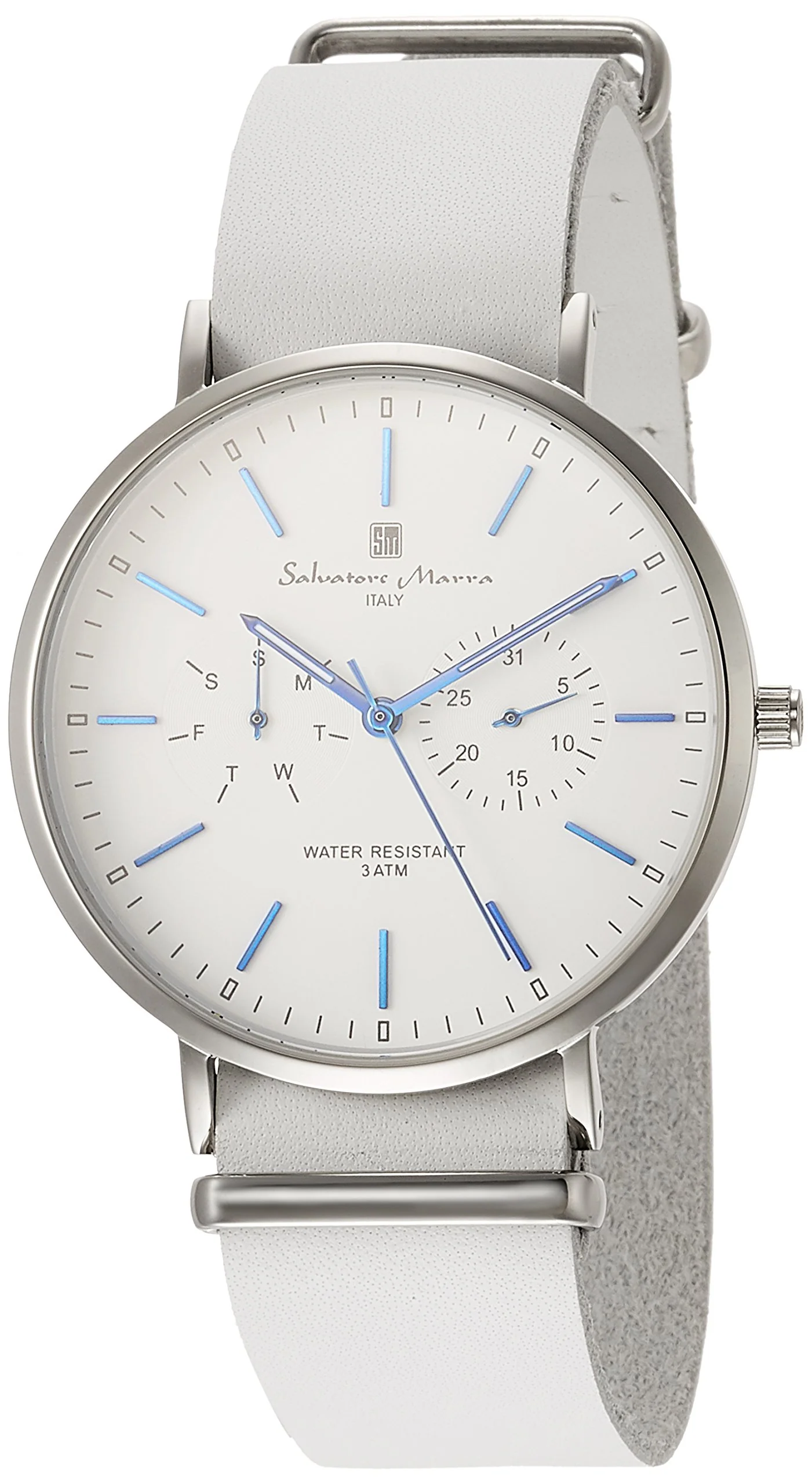 SALVATORE MARRA SM15117-SSWHBL Men's Quartz Watch