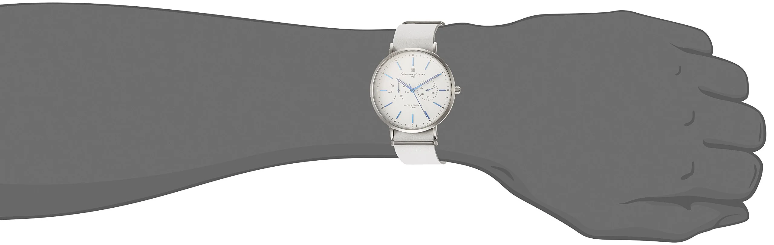SALVATORE MARRA SM15117-SSWHBL Men's Quartz Watch - Image 4