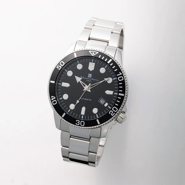 Salvatore Marra SM24105-SSBK Automatic Diver's Watch Men's Metal Band Black Waterproof 1-Year Warranty - Image 3