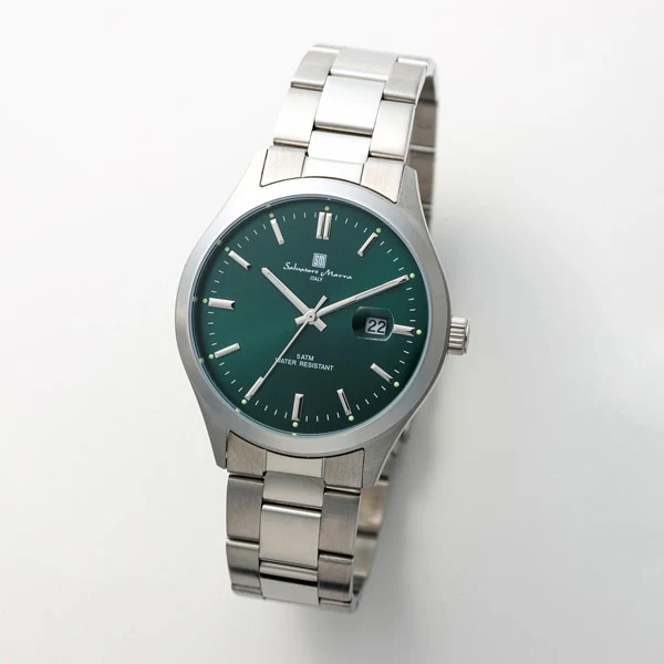 Salvatore Marra SM24107-SSGR Color Dial Watch Green Stainless Steel Water Resistant 1 Year Warranty Stylish Design - Image 3