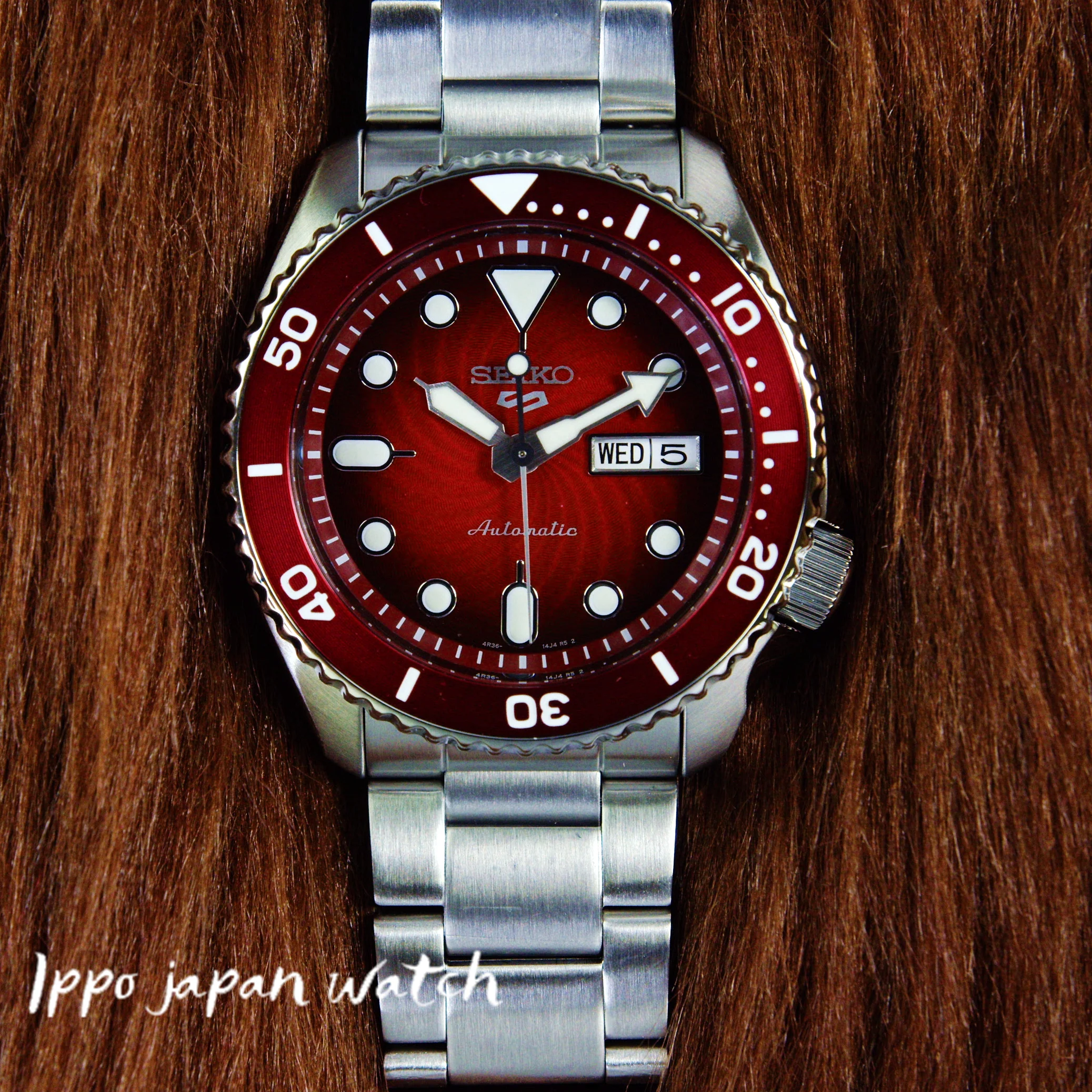 Ippo Japan Watch SRPK63K1 SEIKO 5 Sports Mechanical Red Dial