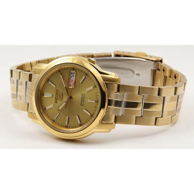 Seiko 5 Stainless Steel Gold-Detailed Watch SNKL86K1 - Image 3