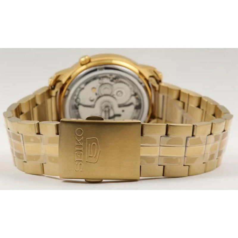 Seiko 5 Stainless Steel Gold-Detailed Watch SNKL86K1 - Image 4