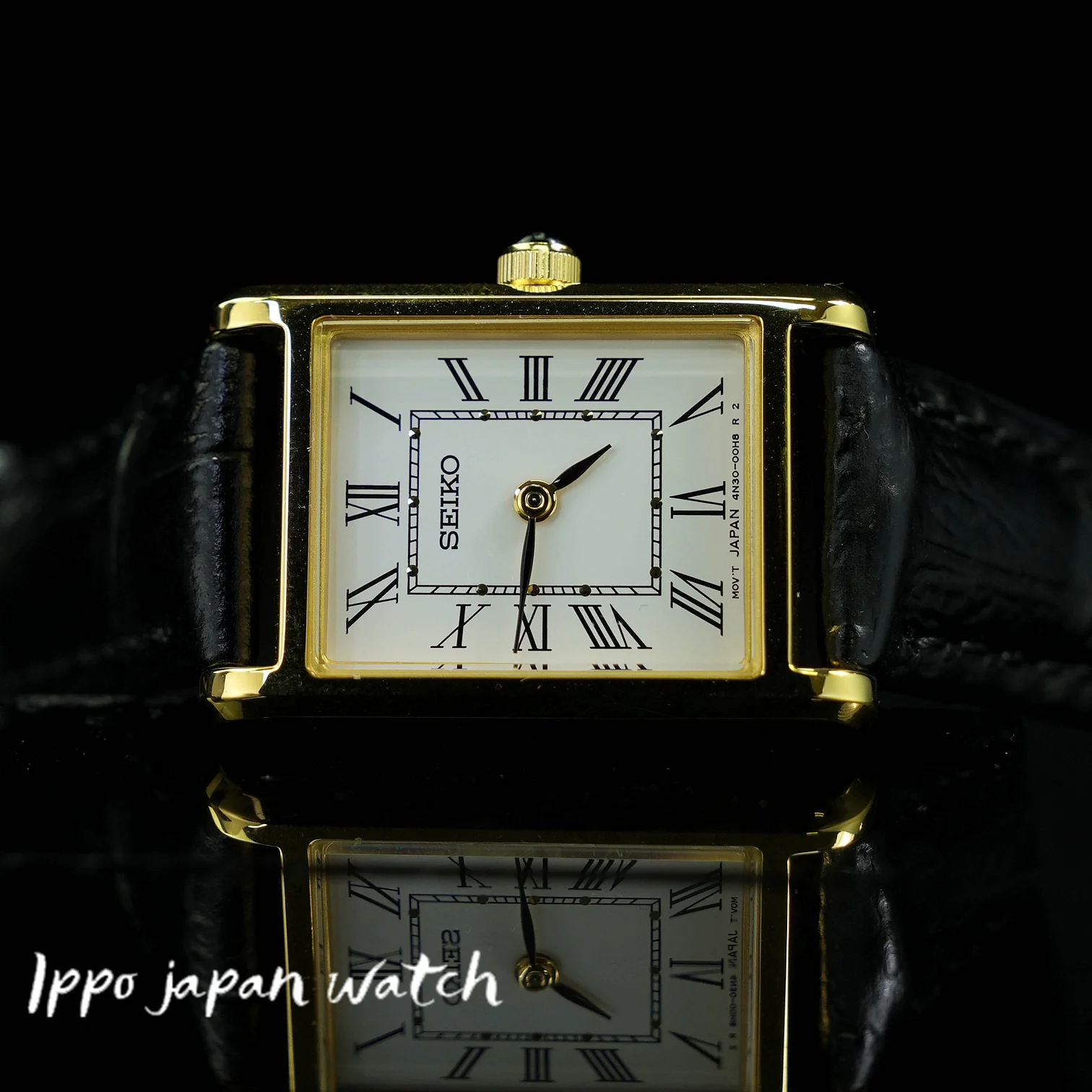 IPPO JAPAN WATCH SWR054 SEIKO Women's Watch with Black Leather Band - Image 3