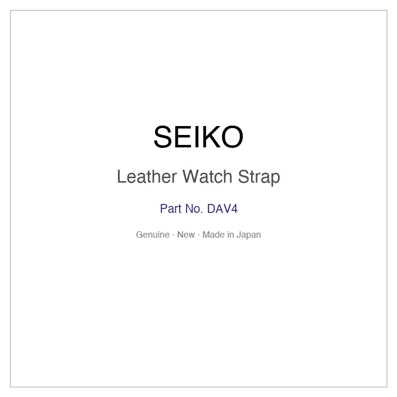SEIKO DAV4 Leather Watch Strap for SSWX018 and More Models