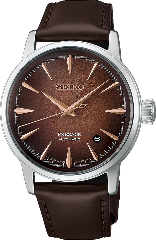 SEIKO HCB003J Mechanical Automatic Watch with Hand-Winding Feature Elegant Brown Dial Stainless Steel Case 40mm Size - Image 3