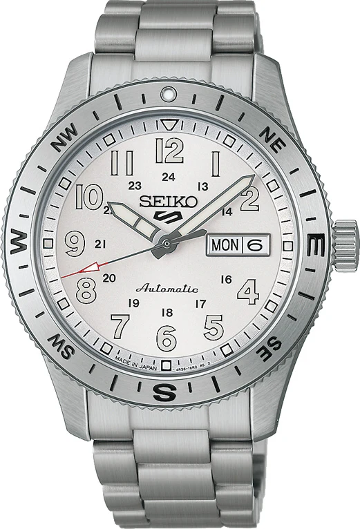 SEIKO HDB007J Automatic Mechanical Watch 100m Water Resistant Stainless Steel Case White Dial Sports Design