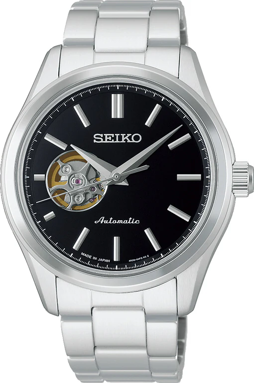 SEIKO HFB003J Mechanical Automatic with Hand-Winding Black Dial Stainless Steel Case Water Resistant