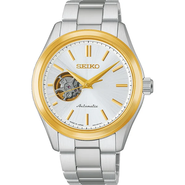 SEIKO HFB004J Mechanical Automatic with Hand-Winding White Dial Stainless Steel Case Elegant Design