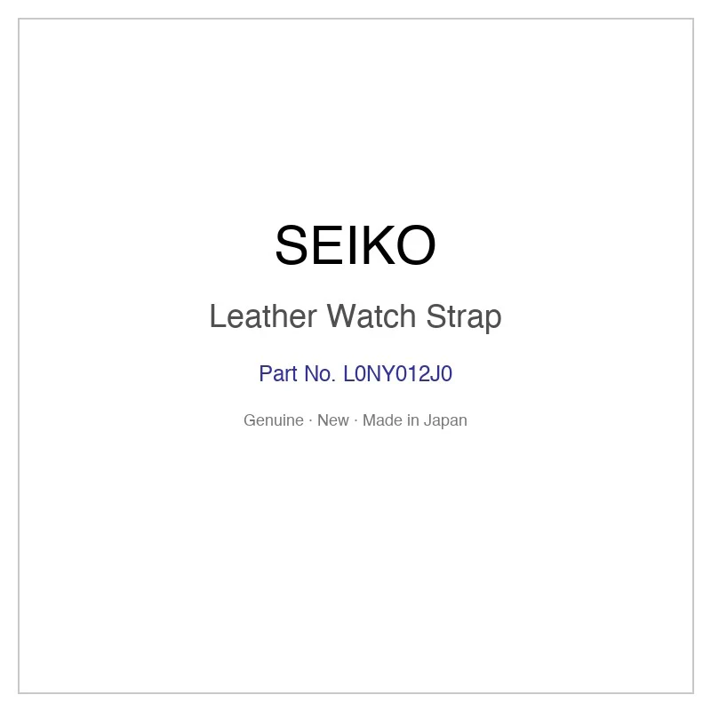 SEIKO L0NY012J0 Leather Watch Strap for SRPJ87J8 SRPJ87K1 and More Models
