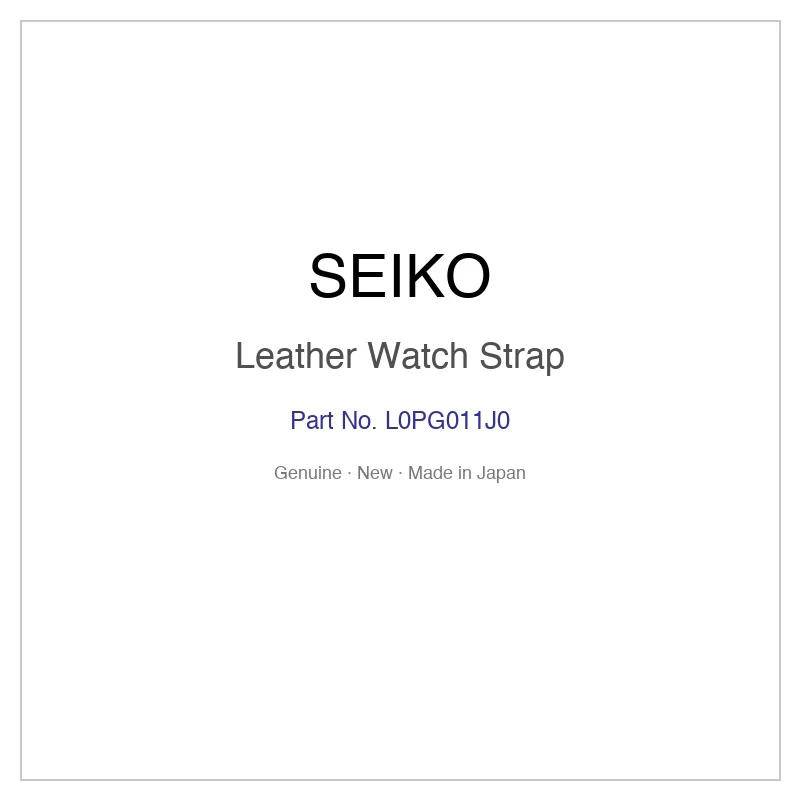 SEIKO L0PG011J0 Leather Watch Strap for SSVW223 and More Models