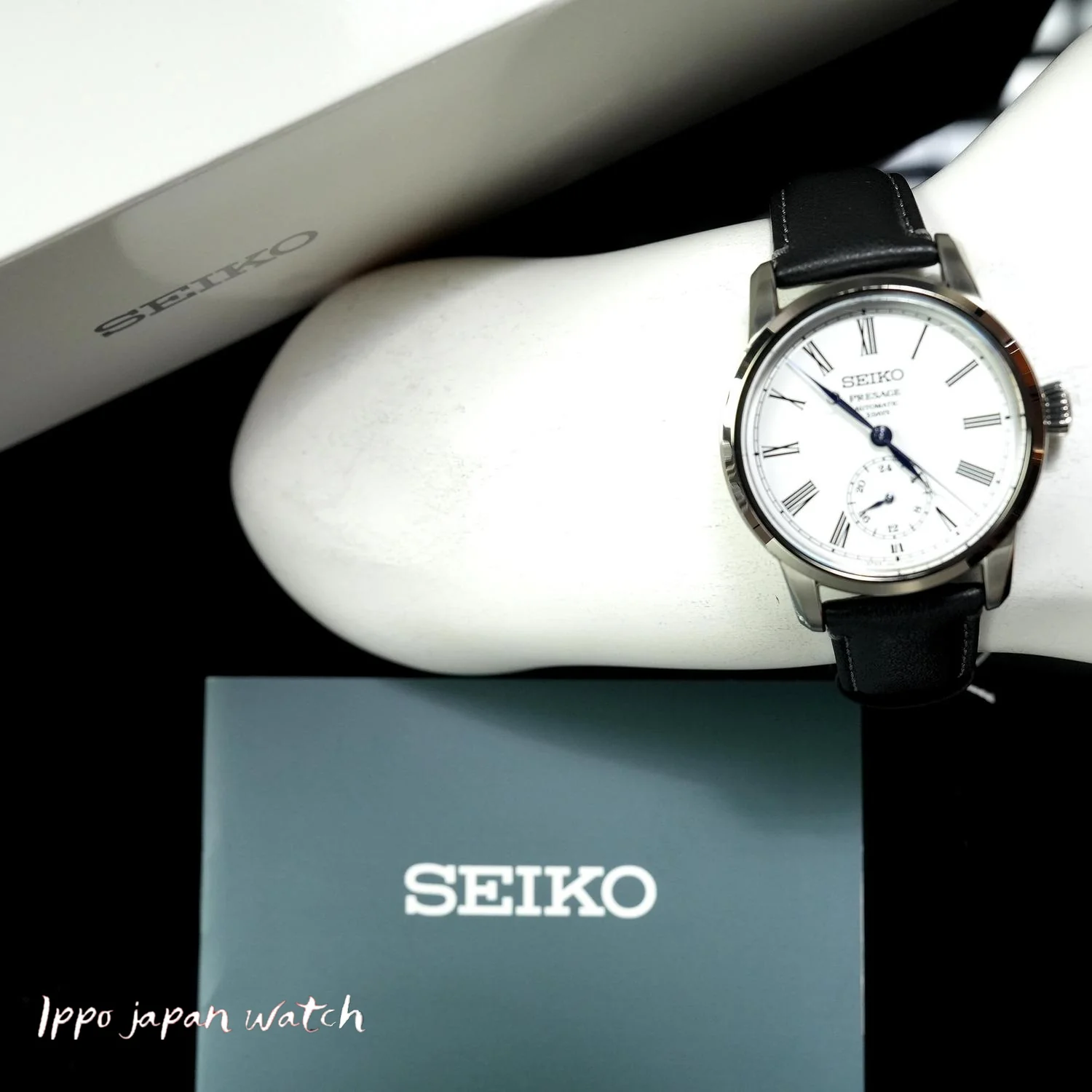 Seiko Men's PRESAGE Craftsmanship Series Mechanical Watch with Enamel Dial and Leather Band Model SART009/SPB495J1 - Image 8
