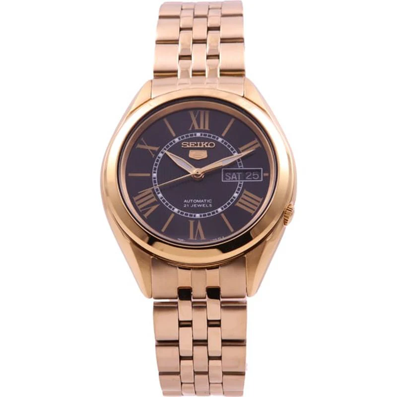 Seiko Men's Seiko 5 Stainless Steel Bracelet Watch GD/BK SNKL40K1