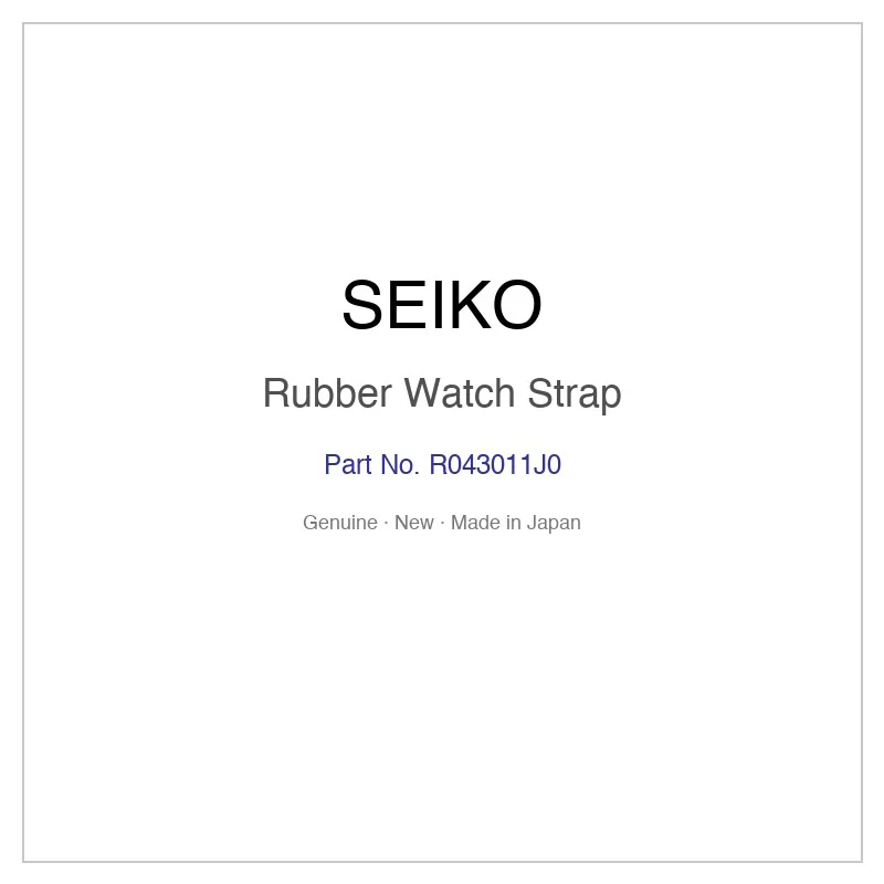 SEIKO R043011J0 Rubber Watch Strap for SBEQ001 SBEQ003 SNJ025P1 SNJ027P1 and More Models