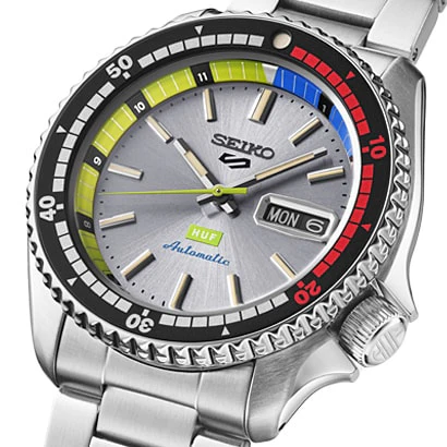 SEIKO SBSA279/SRPL33 Men's 5SPORTS SKX Series HUF Collaboration Limited Edition Mechanical Watch with Durable Metal Band - Image 5